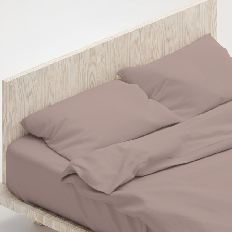 1000 Thread Count Cotton Rich Linen Double Bed Sheet Set 4 Piece, Soft Feel Microfibre Blend, Solid Colour image 5