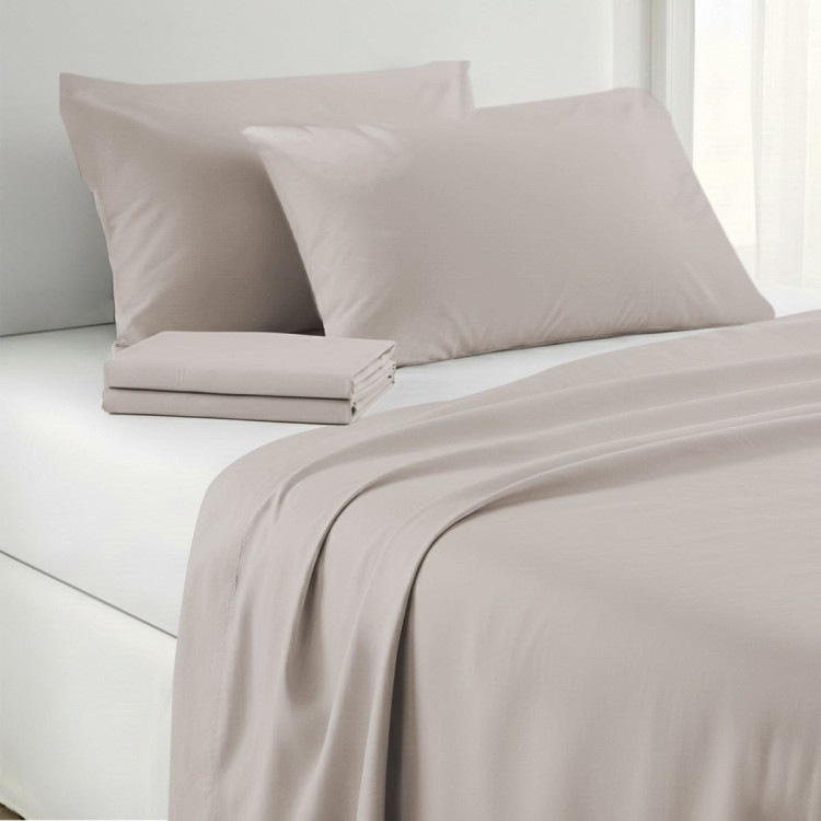 1000 Thread Count Cotton Rich Silver Double Bed Sheet Set 4 Piece, Soft Feel Microfibre Blend, Solid Colour image 7