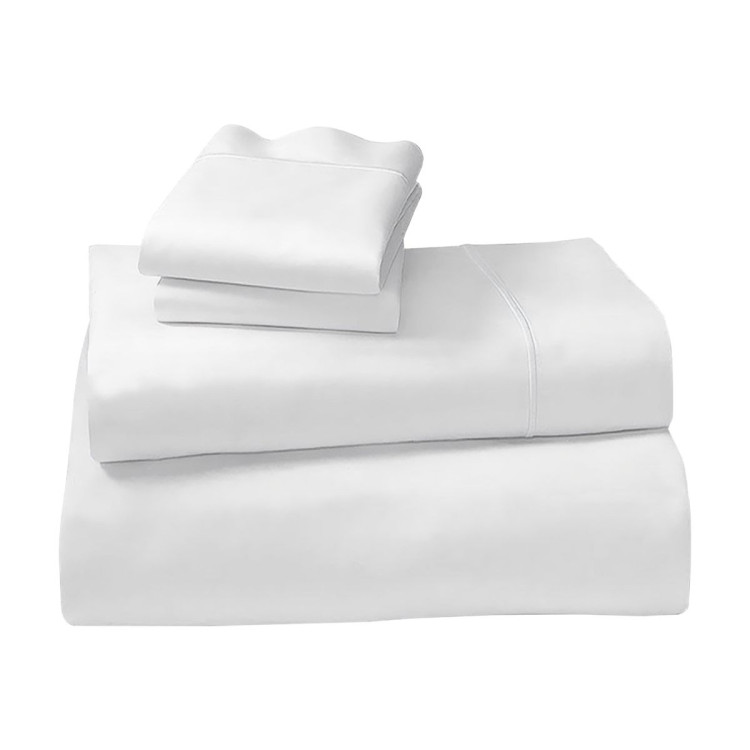1000 Thread Count Cotton Rich Double Bed Sheet Set 4 Piece in White image 3