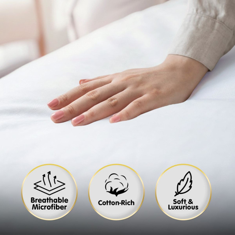 1000 Thread Count Cotton Rich Double Bed Sheet Set 4 Piece in White image 5