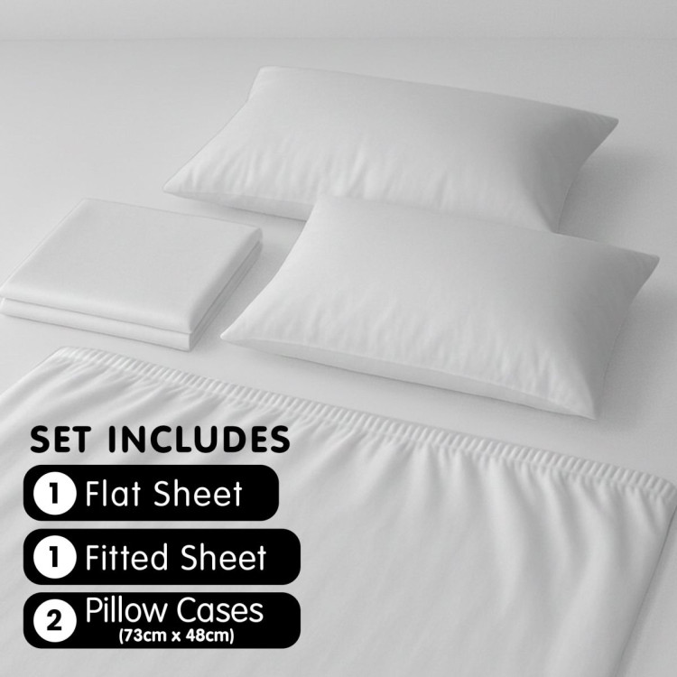 1000 Thread Count Cotton Rich Double Bed Sheet Set 4 Piece in White image 7