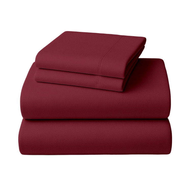 1000 Thread Count Cotton Rich King Bed Sheets 4-Piece Set in Burgundy image 3