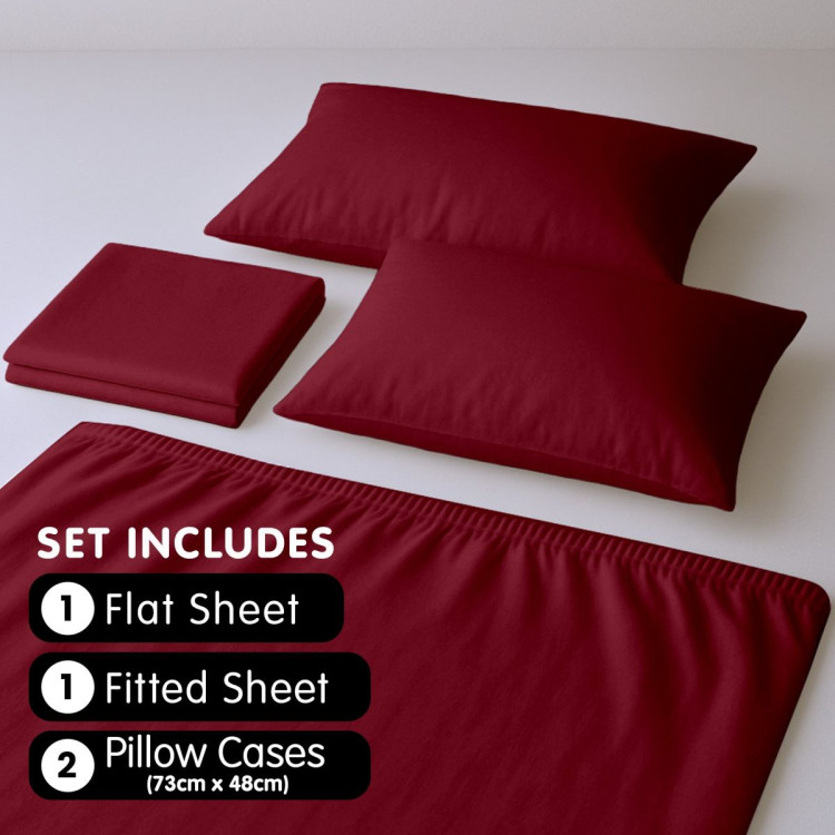 1000 Thread Count Cotton Rich King Bed Sheets 4-Piece Set in Burgundy image 8