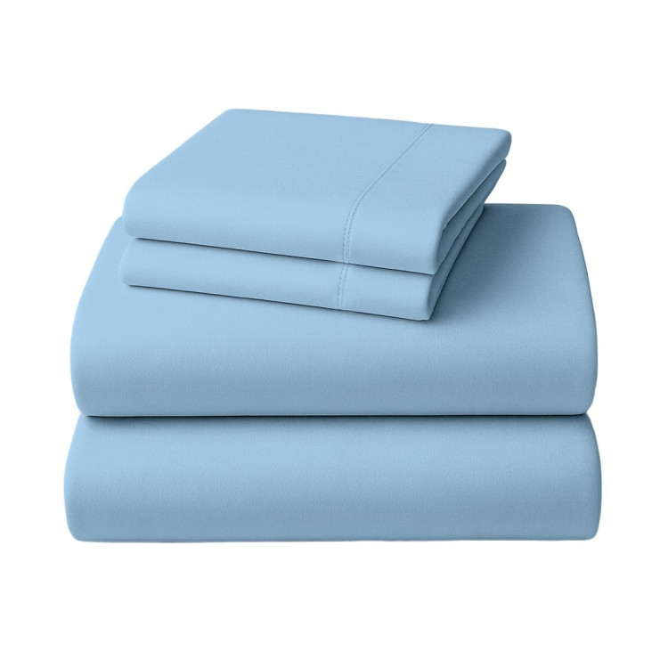 1000 Thread Count Cotton Rich King Bed Sheets 4-Piece Set in Blue image 3