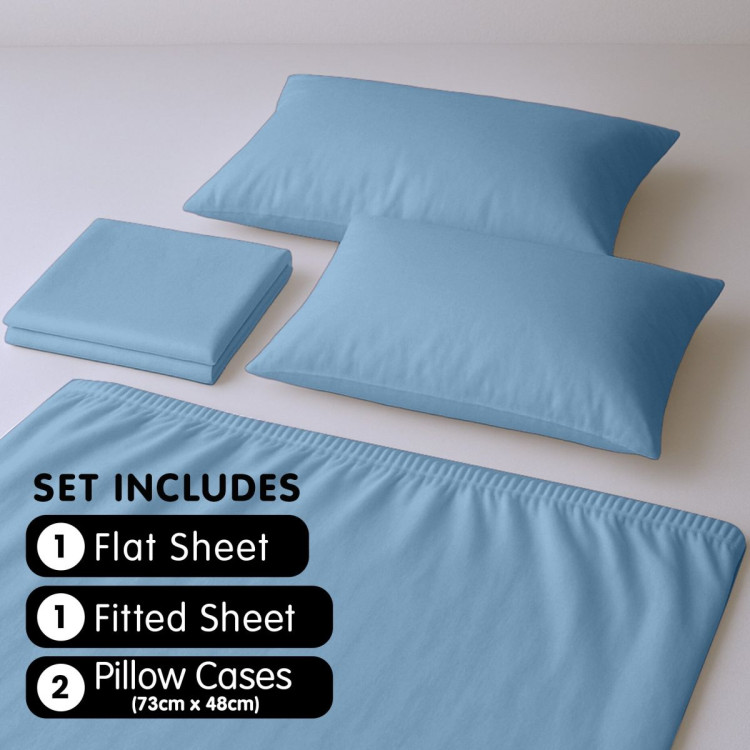 1000 Thread Count Cotton Rich King Bed Sheets 4-Piece Set in Blue image 8