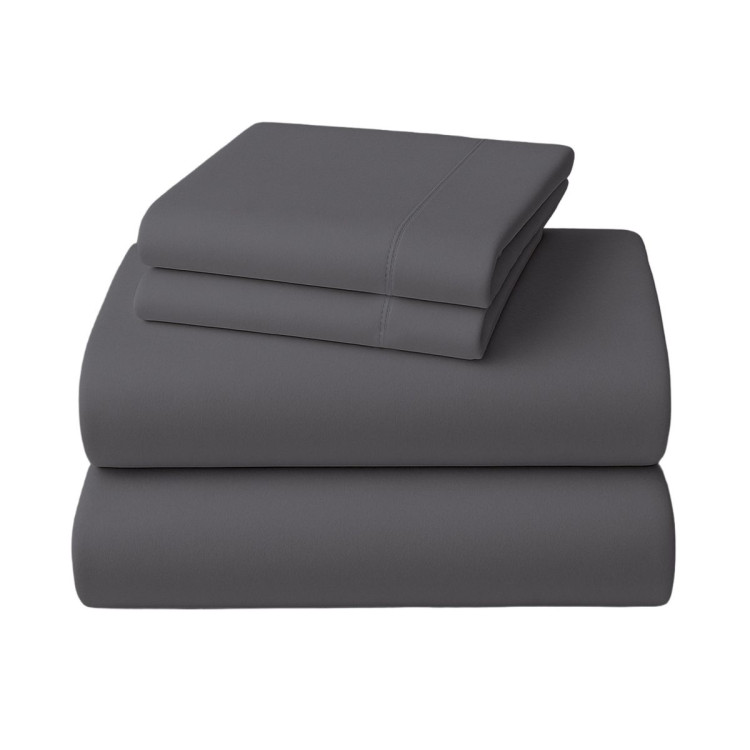 1000 Thread Count Cotton Rich King Bed Sheets 4-Piece Set in Charcoal image 3