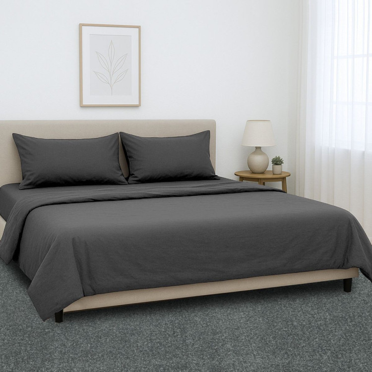 1000 Thread Count Cotton Rich King Bed Sheets 4-Piece Set in Charcoal image 10