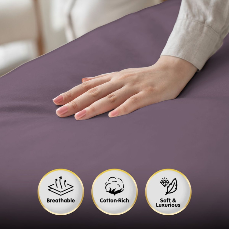 1000 Thread Count Cotton Rich King Bed Sheets 4-Piece Set in Lilac image 5