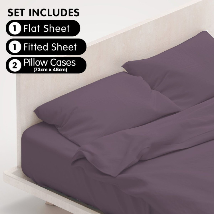 1000 Thread Count Cotton Rich King Bed Sheets 4-Piece Set in Lilac image 6