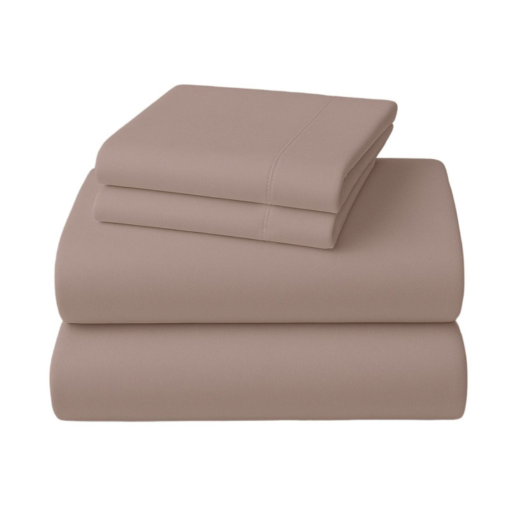 1000 Thread Count Cotton Rich King Bed Sheets 4-Piece Set in Linen image 3