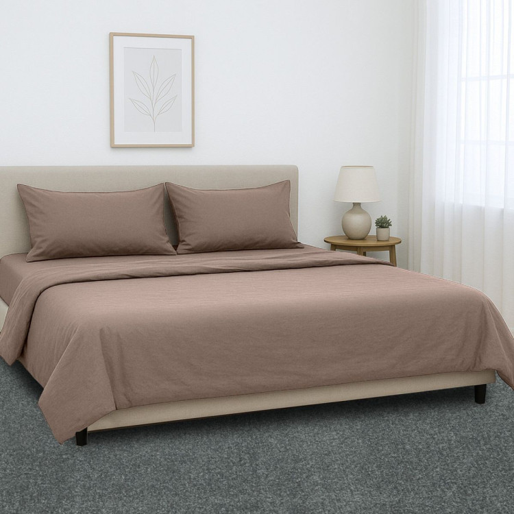 1000 Thread Count Cotton Rich King Bed Sheets 4-Piece Set in Linen image 10