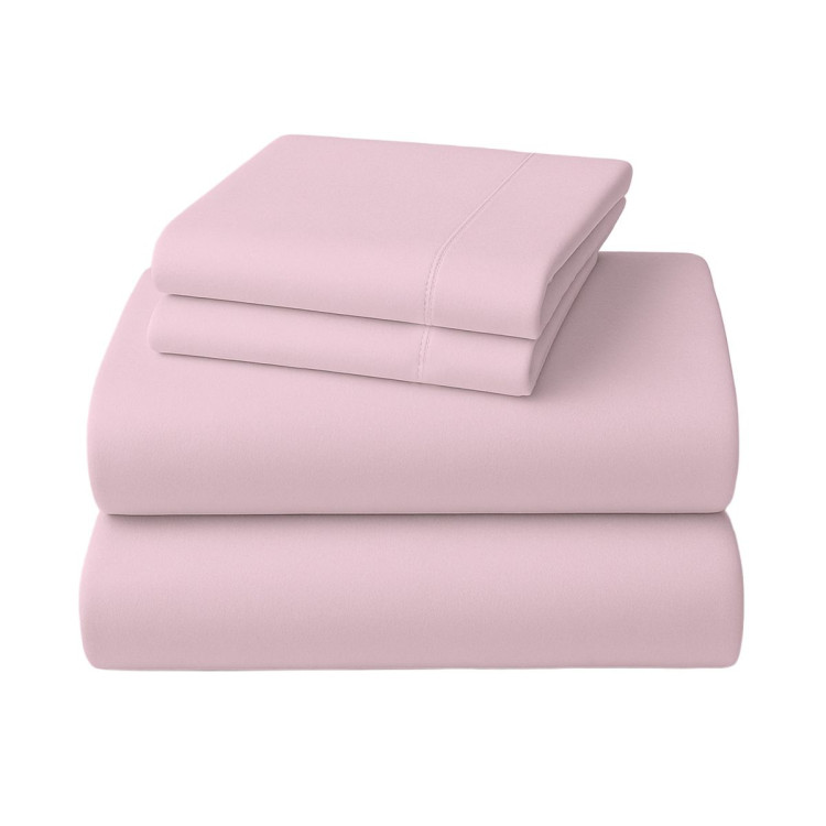 1000 Thread Count Cotton Rich King Bed Sheets 4-Piece Set in Pink image 3