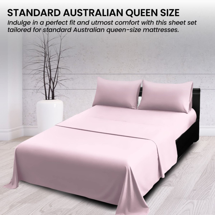 1000 Thread Count Cotton Rich King Bed Sheets 4-Piece Set in Pink image 5