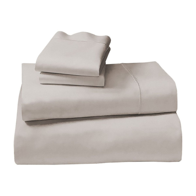 1000 Thread Count Cotton Rich King Bed Sheet Set 4-Piece Gift Pack in Silver image 3