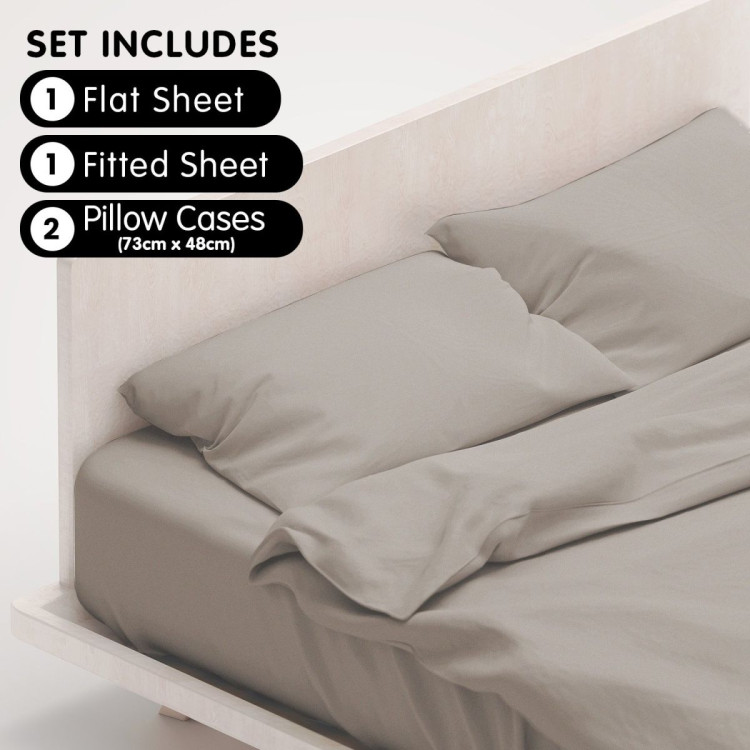 1000 Thread Count Cotton Rich King Bed Sheets 4-Piece Set - Silver image 5