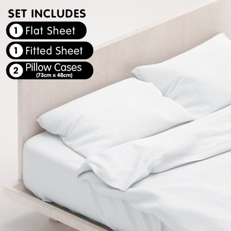 1000 Thread Count Cotton Rich King Bed Sheet Set 4-Piece Gift Pack in White image 6