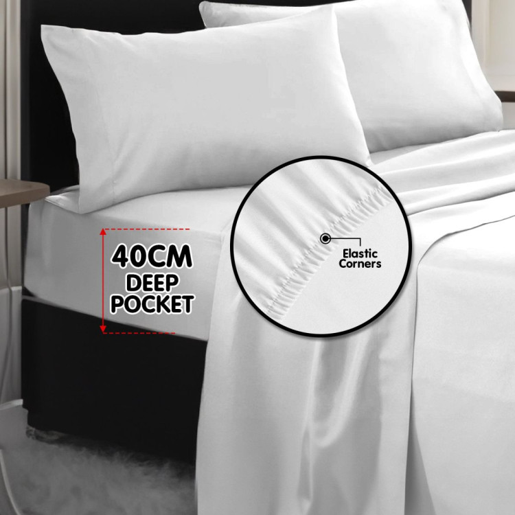 1000 Thread Count Cotton Rich King Bed Sheet Set 4-Piece Gift Pack in White image 7