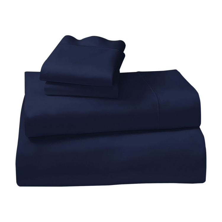 1000 Thread Count Cotton Rich Queen Bed Sheets 4-Piece Set in Navy
