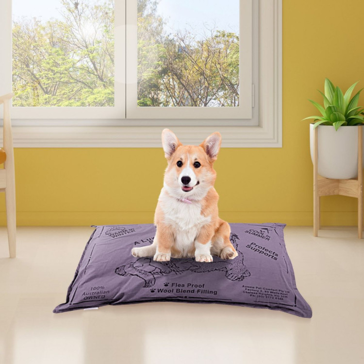 Aussie Made Comfy Pet Futon Dog 74cm Wool Blend Small - Dusk image 4
