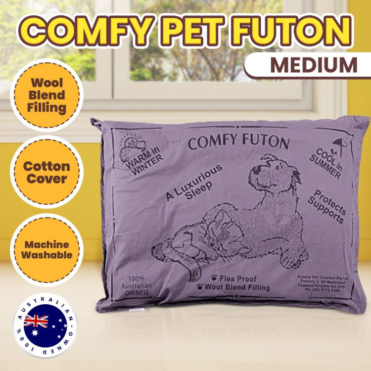 Aussie Made Comfy Pet Futon Dog 90cm Wool Blend Medium - Dusk image 5