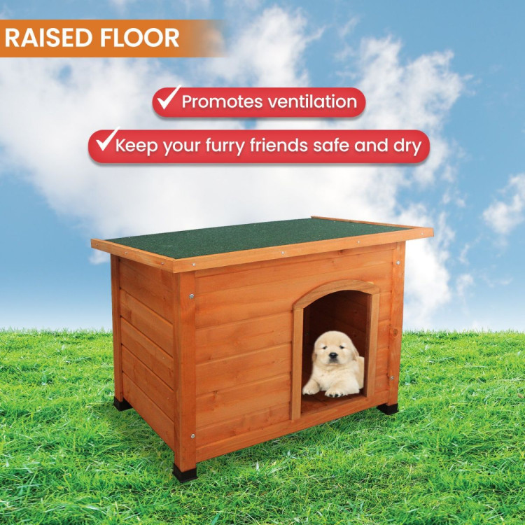 Little Buddies Wooden Flat Roof Dog Kennel - Small image 10