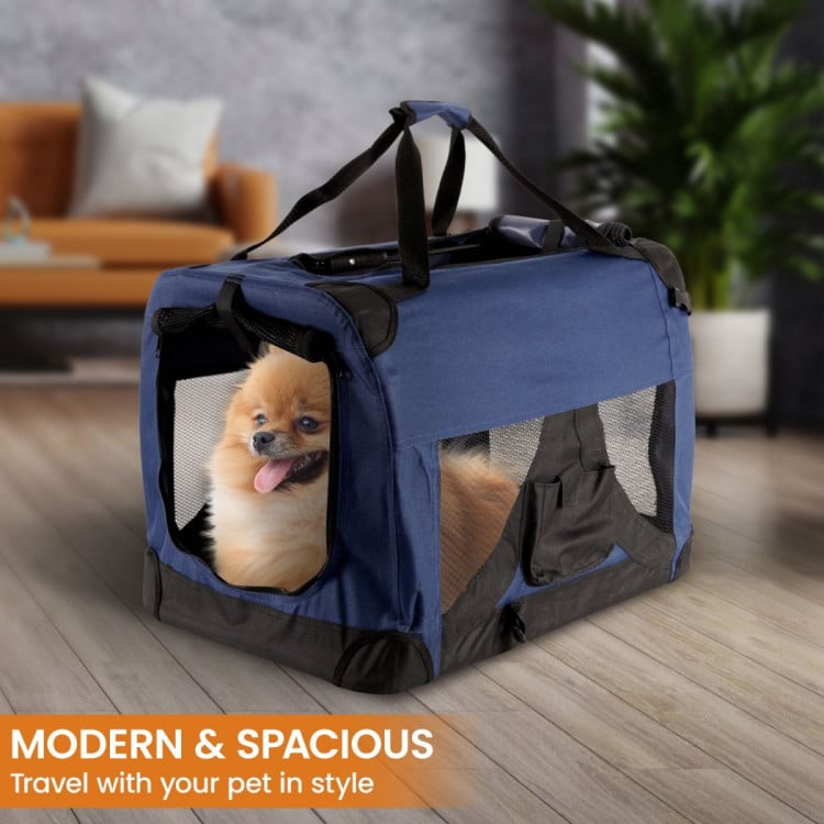 Royale Heavy Duty Soft Collapsible Pet Carrier Travel Friendly Medium image 7