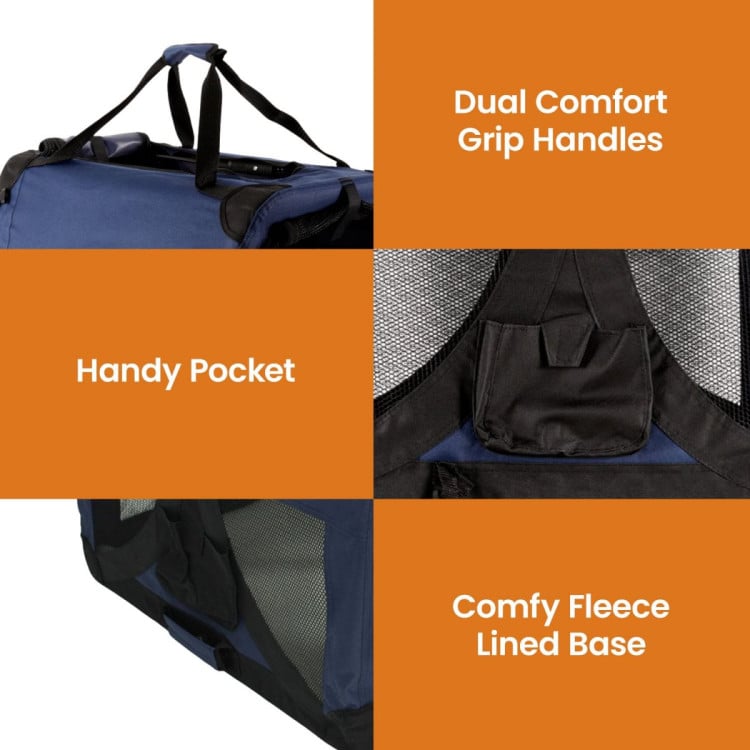 Royale Heavy Duty Soft Collapsible Pet Carrier Travel Friendly Medium image 10
