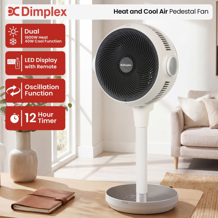 Dimplex Heat and Cool Air Circulator Pedestal Fan with LED Display and Timer image 12