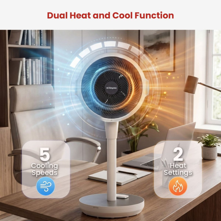 Dimplex Heat and Cool Air Circulator Pedestal Fan with LED Display and Timer image 6