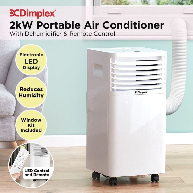 Dimplex 2kW Portable Air Conditioner with Dehumidifier DCPAC07C image 3