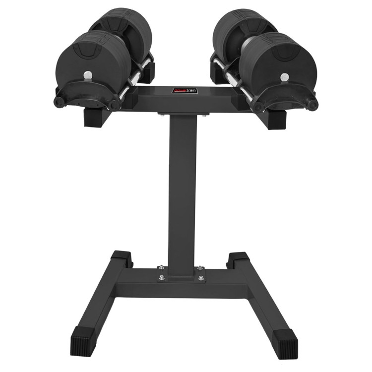 Powertrain Eon Dial Up 72KG Adjustable Dumbbells Pair with Stand - Black