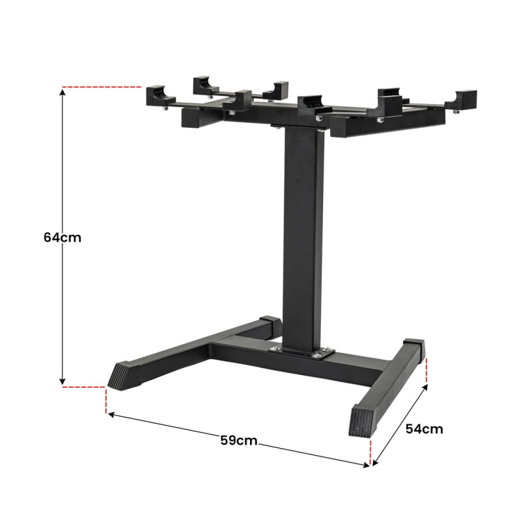 Powertrain Eon Dial Up 72KG Adjustable Dumbbells Pair with Stand - Black image 4