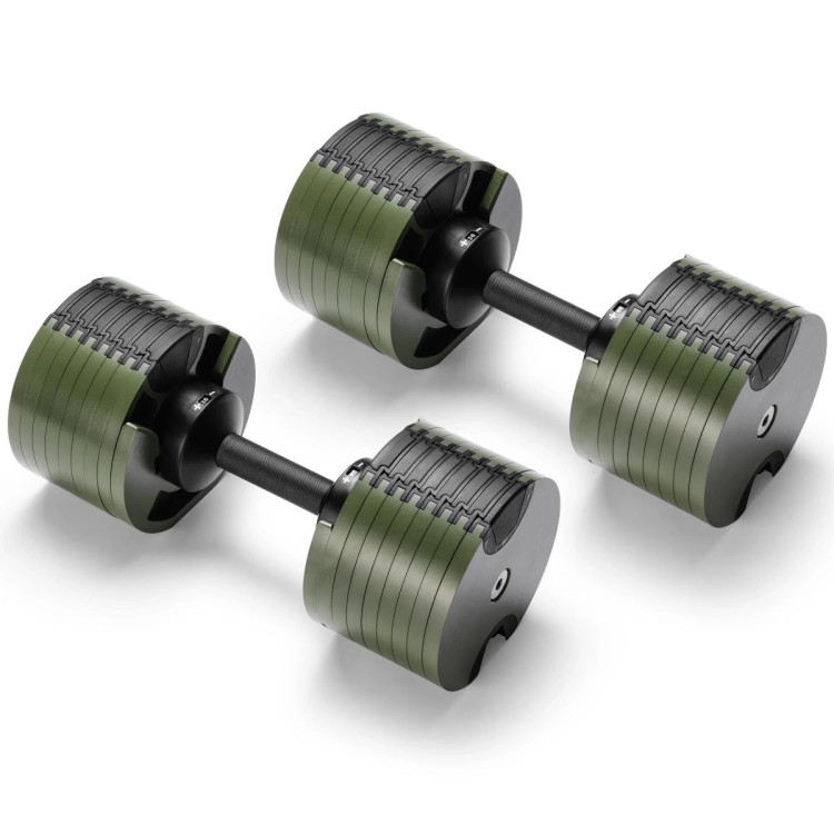 Powertrain Eon Dial Up 72KG Adjustable Dumbbells Pair - Green image 3