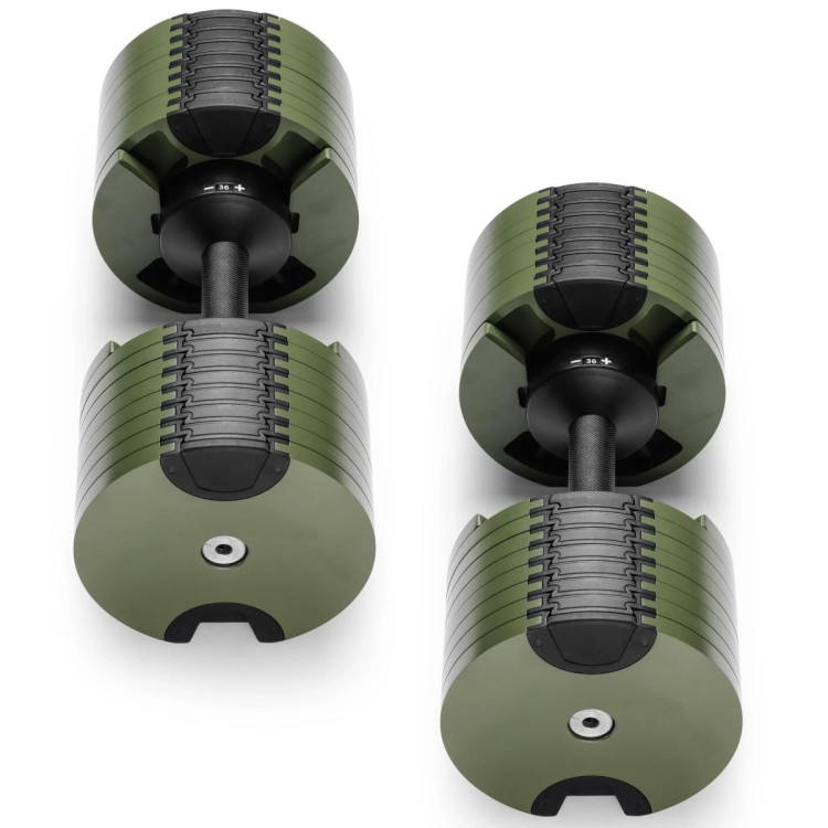 Powertrain Eon Dial Up 72KG Adjustable Dumbbells Pair - Green image 7