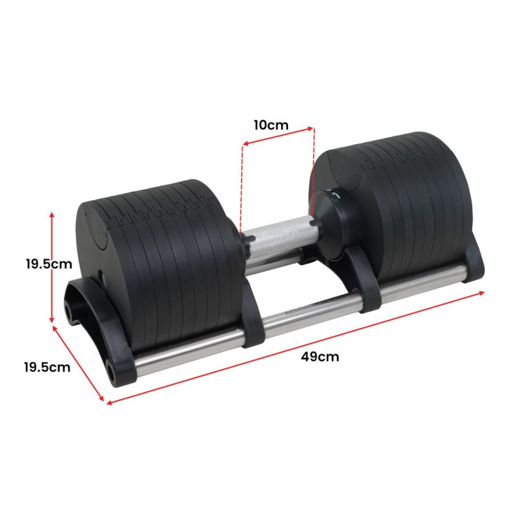 Powertrain Eon Dial Up 45KG Adjustable Dumbbell - Black image 4