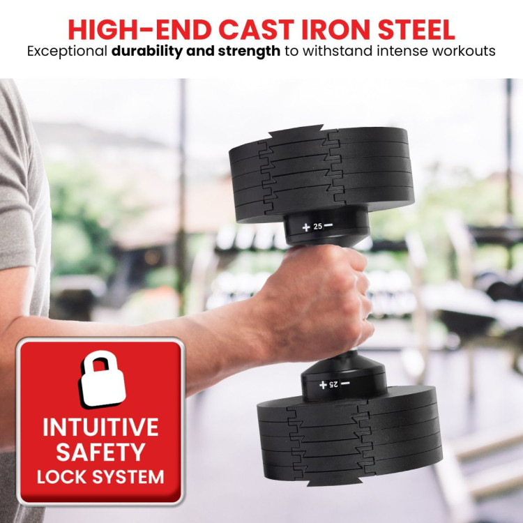 Powertrain Eon Dial Up 45KG Adjustable Dumbbell - Black image 9