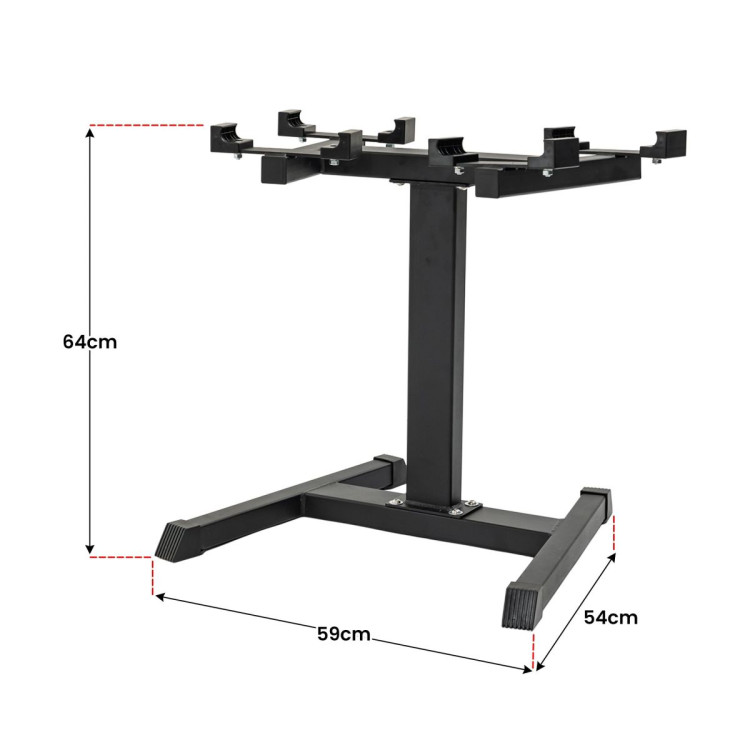 Powertrain Eon Dial Up 90KG Adjustable Dumbbells Pair with Stand - Black image 4