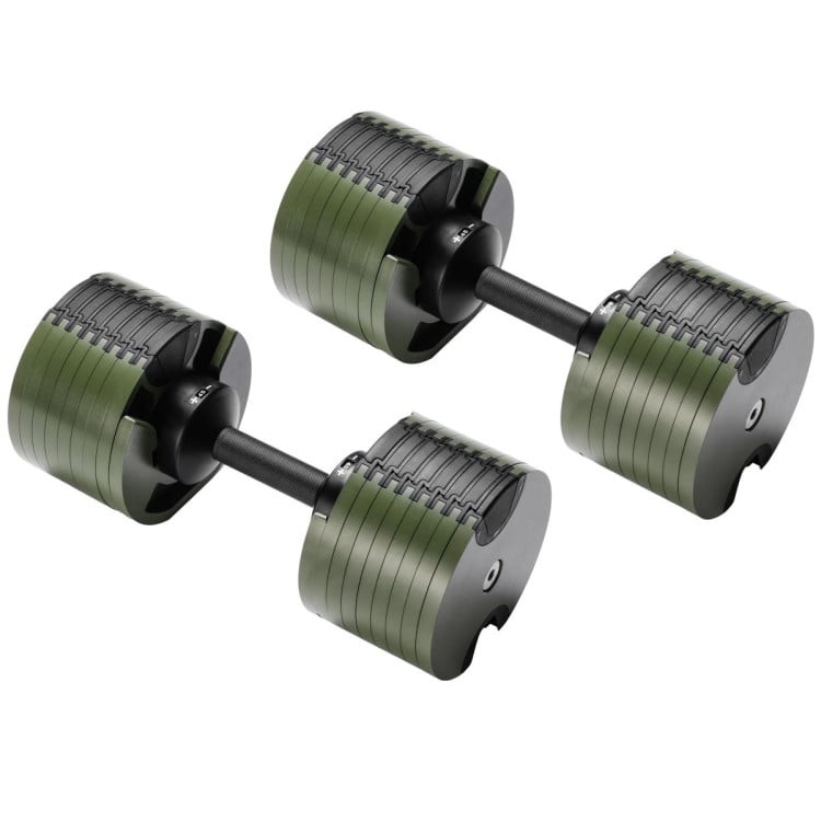 Powertrain Eon Dial Up 90KG Adjustable Dumbbells Pair - Green image 4