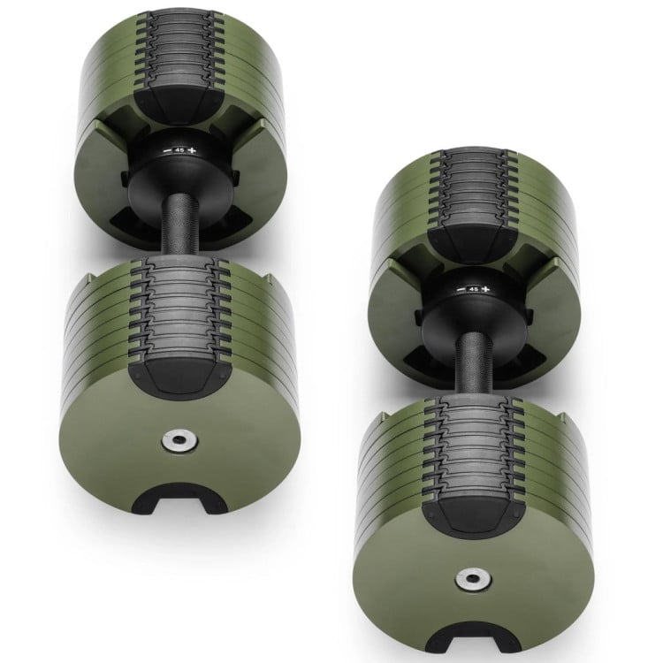 Powertrain Eon Dial Up 90KG Adjustable Dumbbells Pair - Green image 6