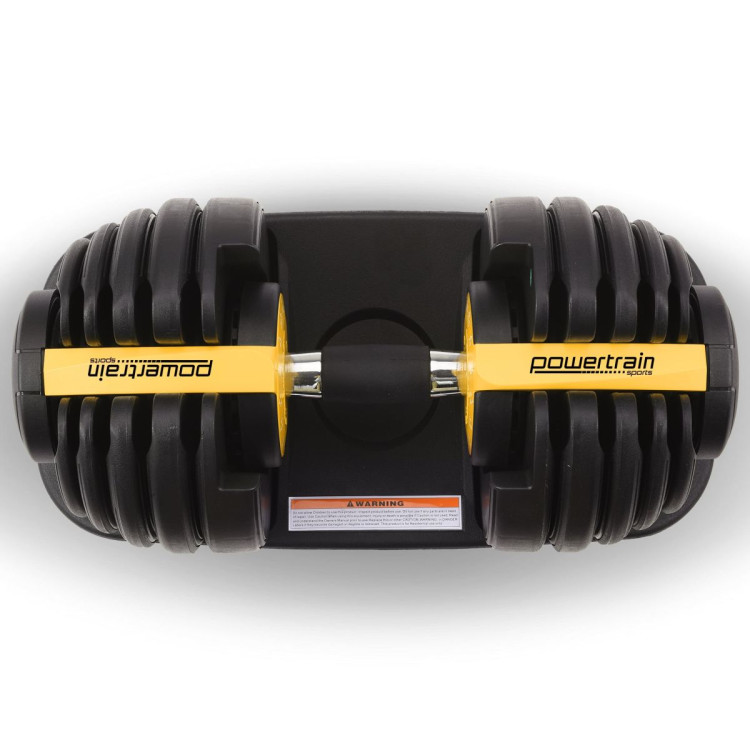 Powertrain 24kg Gold Adjustable Dumbbell Home Gym Weights image 12
