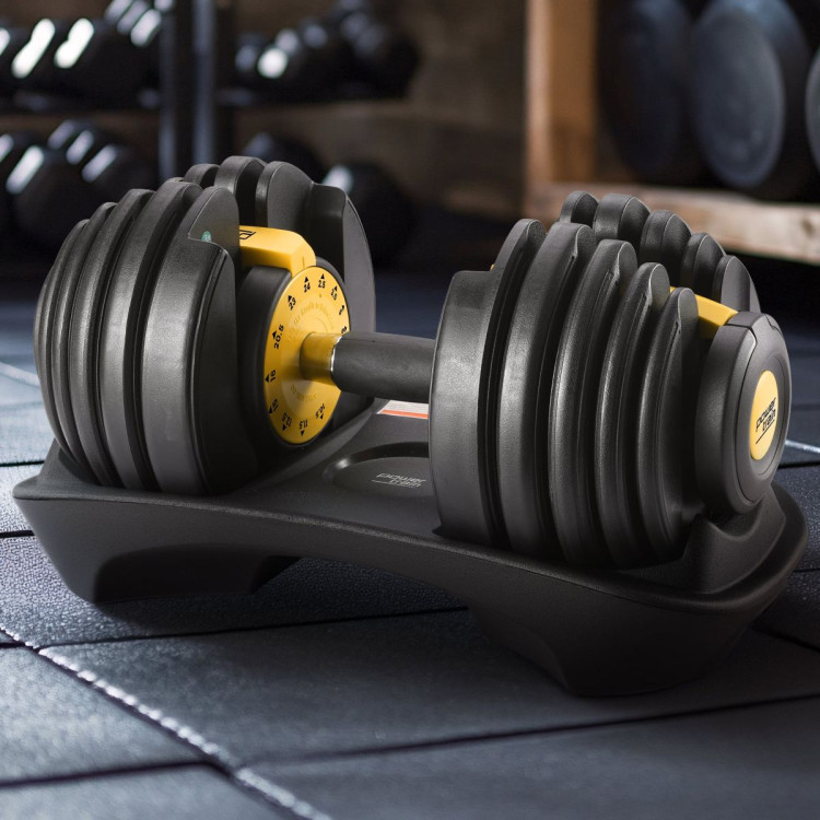 Powertrain 24kg Gold Adjustable Dumbbell Home Gym Weights image 13