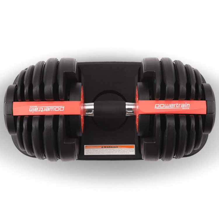 Powertrain 24kg Adjustable Dumbbells 15-in-1 Home Gym Weights  Red image 12