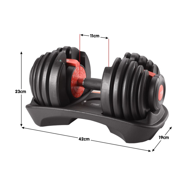 Powertrain 48kg Adjustable Dumbbells 15-in-1 Home Gym Weights  Red image 4