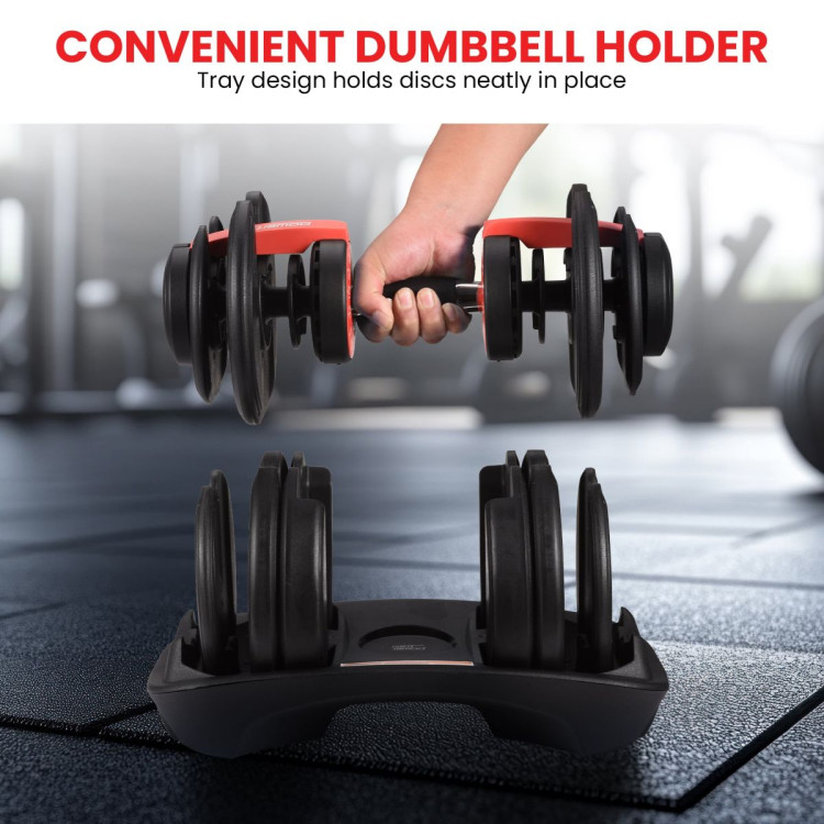 Powertrain 48kg Adjustable Dumbbells 15-in-1 Home Gym Weights  Red image 7