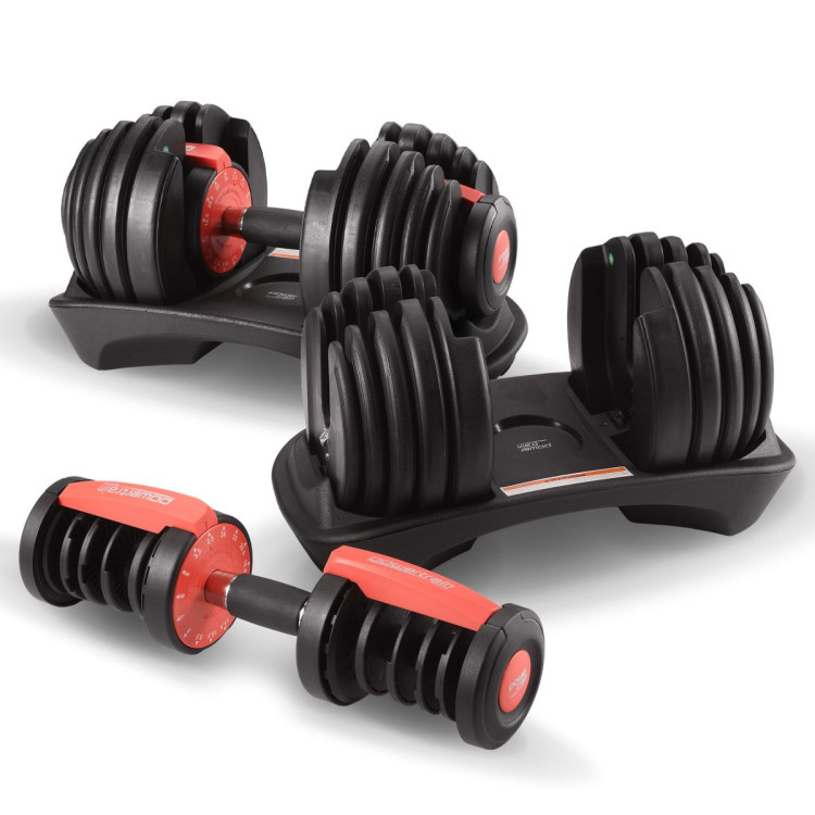 Powertrain 48kg Adjustable Dumbbells 15-in-1 Home Gym Weights  Red image 10