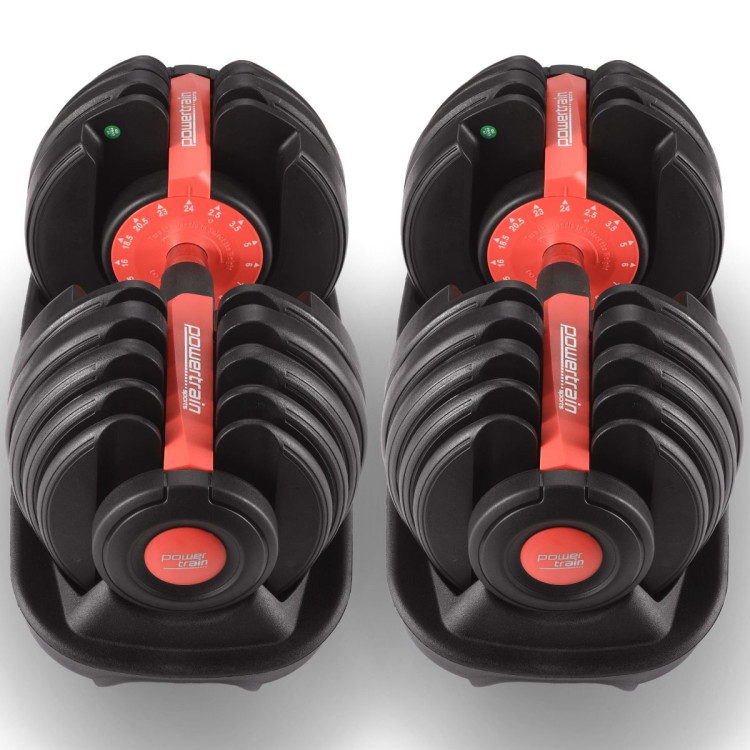 Powertrain 48kg Adjustable Dumbbells 15-in-1 Home Gym Weights  Red image 11