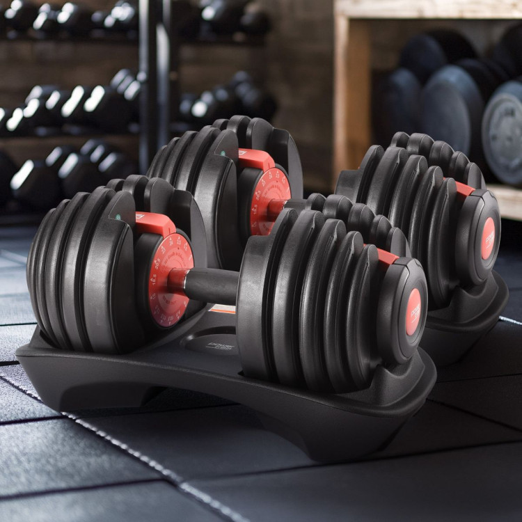 Powertrain 48kg Adjustable Dumbbells 15-in-1 Home Gym Weights  Red image 13