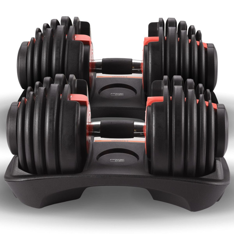 Powertrain 48kg Adjustable Dumbbells with Dumbbell Stand  Red image 11