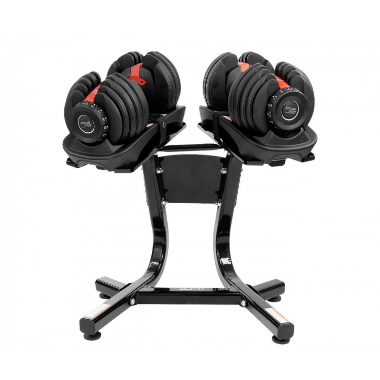 Pair Powertrain Adjustable Dumbbell Set with Stand - 24kg (ea) image 3