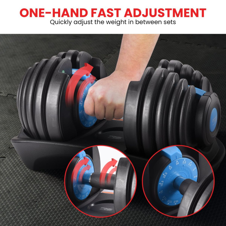 Powertrain 48kg Blue Adjustable Dumbbell Home Gym Weights image 4